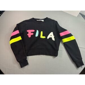 FILA Neon Graphic Long Sleeve Festival Rave Streetwear Sweatshirt